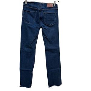 Madewell‎ Rail Straight Medium Wash Denim Jeans Raw Hem Women's Size 27x34